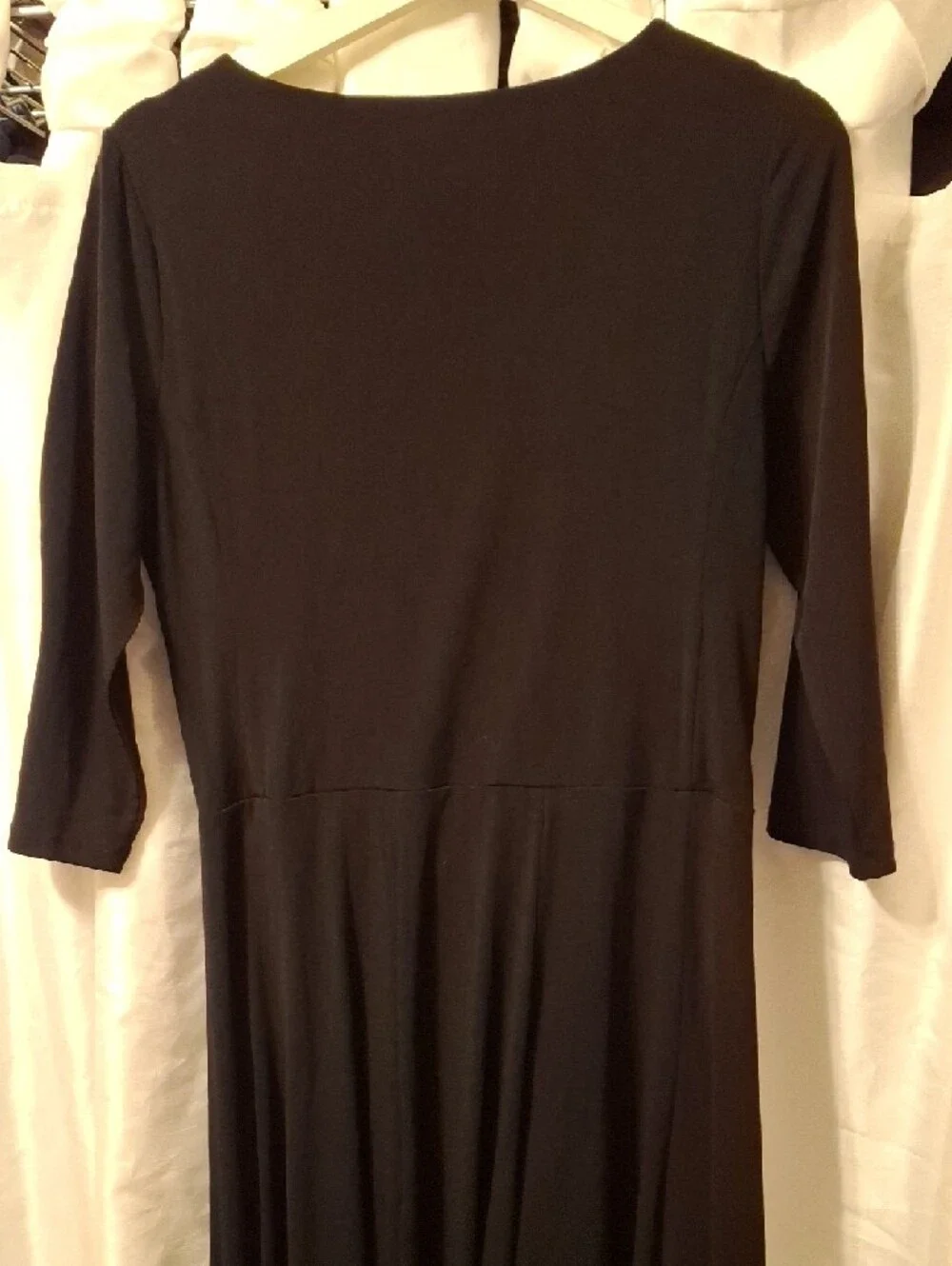 Black Long-Sleeve Fit-and-Flare Dress